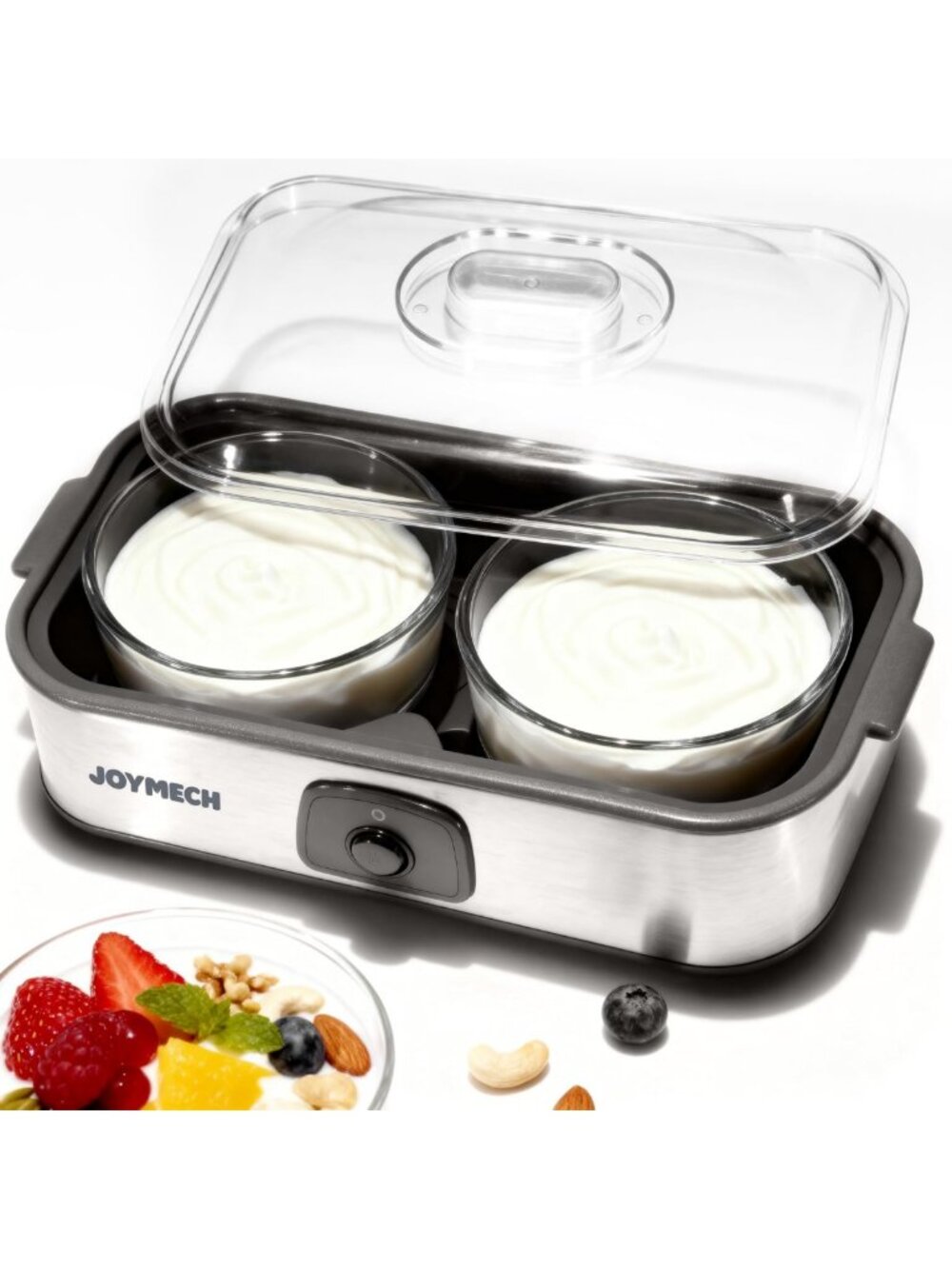 Homemade Yogurt Maker with 2 Quart Containers, One-Touch Control, Food-Grade